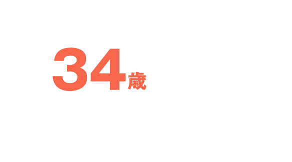 社員の平均年齢は34歳。